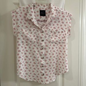 JACHS New York Girlfriend Short Sleeve Graphic Top Blouse--Size Medium